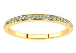 1/10 Carat Micropave Diamond Wedding Band In 10k Yellow Gold, I/J By SuperJeweler