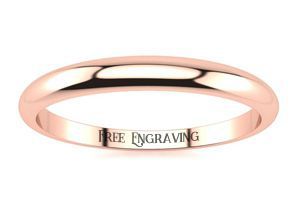 14K Rose Gold (2.1 G) 2MM Heavy Tapered Ladies & Men's Wedding Band, Size 15, Free Engraving By SuperJeweler