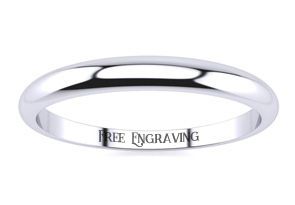 Platinum 2MM Heavy Tapered Ladies & Men's Wedding Band, Size 16, Free Engraving By SuperJeweler
