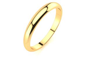 10K Yellow Gold (1.6 G) 3MM Heavy Tapered Ladies & Men's Wedding Band, Size 3, Free Engraving By SuperJeweler