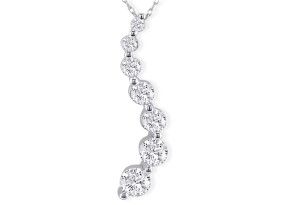1/2 Carat 7 Diamond Journey Diamond Pendant Necklace 14k White Gold (2.5 G), I/J, 18 Inch Chain By SuperJeweler