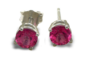 2/3 Carat Pink Topaz Stud Earrings In 14k White Gold By SuperJeweler