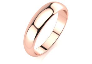 18K Rose Gold (5.2 G) 5MM Heavy Tapered Ladies & Men's Wedding Band, Size 4.5 By SuperJeweler
