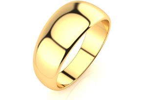 14K Yellow Gold (5.5 G) 8MM Heavy Tapered Ladies & Men's Wedding Band, Size 8.5, Free Engraving By SuperJeweler