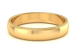 10K Yellow Gold (4.9 G) 4MM Comfort Fit Milgrain Ladies & Men's Wedding Band, Size 4.5 By SuperJeweler