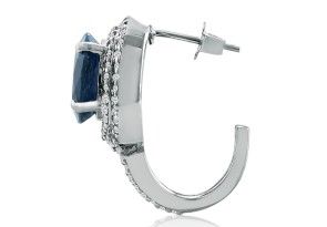 5 3/4 Carat Ladies Sapphire & Diamond Earrings In 14k White Gold (8 G), I/J By SuperJeweler