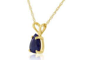 .60 Carat Pear Shaped Sapphire Pendant In 14k Yellow Gold (0.7 G), J/K By SuperJeweler
