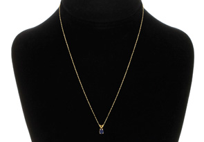 .60 Carat Pear Shaped Sapphire Pendant In 14k Yellow Gold (0.7 G), J/K By SuperJeweler