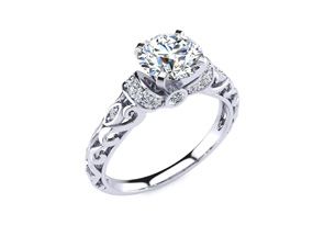 1.25 Carat Vintage Diamond Engagement Ring In 14K White Gold (3.2 G) (I-J, I1-I2 Clarity Enhanced) By SuperJeweler