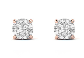 1/4 Carat Diamond Stud Earrings In 14K Rose Gold (G-H, I1-I2) By SuperJeweler