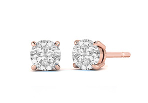 1/4 Carat Diamond Stud Earrings In 14K Rose Gold (K-L, I2-I3) By SuperJeweler