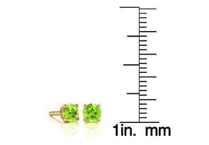 1/2 Carat Round Shape Peridot Stud Earrings In 14K Yellow Gold Over Sterling Silver By SuperJeweler