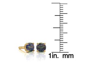 1 3/4 Carat Round Shape Mystic Topaz Stud Earrings In 14K Yellow Gold Over Sterling Silver By SuperJeweler