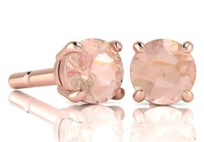 1-3/4 Carat Round Shape Morganite Earrings Studs In 14K Rose Gold Over Sterling Silver By SuperJeweler