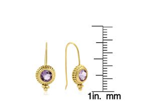 2 Carat Amethyst Dangle Earrings W/ Rope Detail In 14K Yellow Gold (2 G) Over Sterling Silver By SuperJeweler