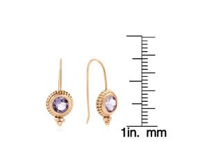 2 Carat Amethyst Dangle Earrings W/ Rope Detail In 14K Rose Gold (2 G) Over Sterling Silver By SuperJeweler