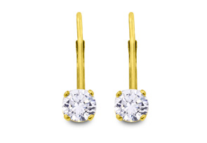 1/4 Carat Diamond Drop Earrings In 14k Yellow Gold (1.1 G), J/K By SuperJeweler