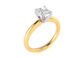 3/4 Carat Radiant Cut Diamond Solitaire Engagement Ring In 14K Yellow Gold, I/J By SuperJeweler