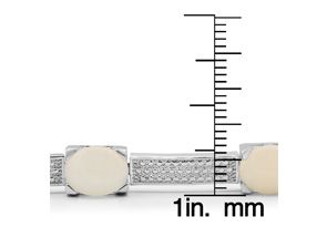8 Carat Opal & Diamond Bracelet In Platinum Overlay, 7 Inches (, ) By SuperJeweler