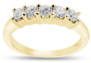 1/2 Carat Diamond Wedding Band In 14K Yellow Gold (2.3 G) (G-H, VS1-VS2) By SuperJeweler