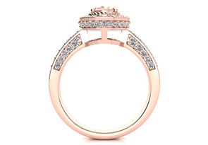 1-1/2 Carat Oval Shape Morganite & Halo Diamond Ring In 14K Rose Gold (5.2 G) (I-J, I1-I2) By SuperJeweler