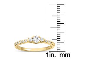 Three Diamond Plus Promise Ring In Yellow Gold (1.80 G), J-K By SuperJeweler