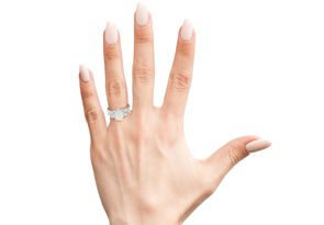 3 Carat Opal Ring W/ Six Diamonds In 14K White Gold (4.40 G), , Size 4 By SuperJeweler