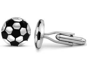 Octavius Stainless Steel Soccer Ball Cufflinks
