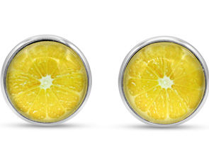 Octavius Stainless Steel Lemon Cufflinks