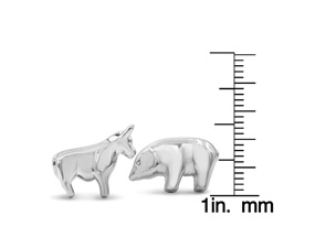 Octavius Stainless Steel Polar Bear & Bull Cufflinks