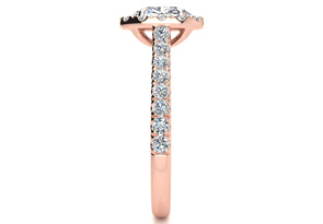 1.5 Carat Oval Shape Halo Diamond Engagement Ring In 14k Rose Gold (4.50 G) (H-I, SI2-I1) By SuperJeweler
