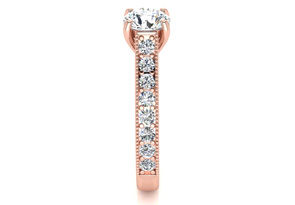 1.5 Carat Diamond Engagement Ring W/ 1 Carat Center Diamond In 14K Rose Gold (3.7 G) (I-J, I1-I2 Clarity Enhanced) By SuperJeweler
