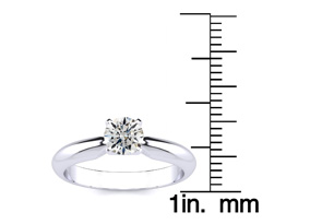 14K White Gold 1/2 Carat Diamond Solitaire Engagement Ring (G-H, SI2) By SuperJeweler