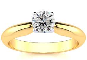14K Yellow Gold 1/2 Carat Diamond Solitaire Engagement Ring (G-H, I1-I2) By SuperJeweler