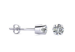 Colorless 1/3 Carat Diamond Stud Earrings 14K White Gold (.7 Grams) (E-F, I2) By SuperJeweler