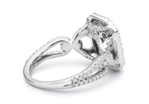 1 3/4 Carat Pave Diamond Engagement Ring In 14K White Gold (7 G). Diamond Color Is , Diamond Clarity I2 By SuperJeweler