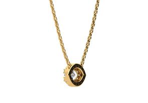 1/3 Carat Marquise Shape Halo Diamond Necklace In 14K Yellow Gold (2.62 G), G/H Color, 17 Inch Chain By SuperJeweler