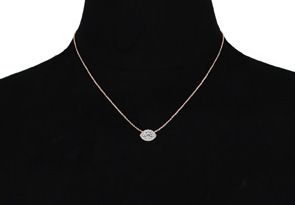 1/3 Carat Marquise Shape Halo Diamond Necklace In 14K Rose Gold (2.62 G), G/H Color, 17 Inch Chain By SuperJeweler