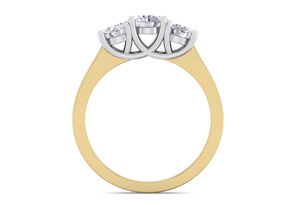 1 Carat Three 3 Diamond Ring In 14K Yellow Gold (3.30 G) (I-J, I1-I2) By SuperJeweler