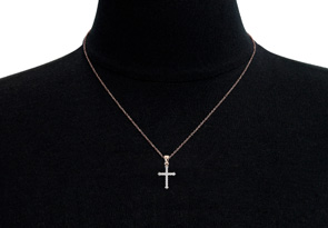 The Classic 1/4 Carat Diamond Cross Pendant Necklace In 10k Rose Gold, K/L, 18 Inch Chain By SuperJeweler