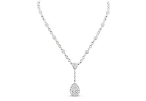 14K White Gold (34.1 G) 6.77 Carat Diamond Fine Necklace, H/I, 18 Inch Chain By SuperJeweler