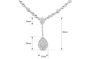 14K White Gold (34.1 G) 6.77 Carat Diamond Fine Necklace, H/I, 18 Inch Chain By SuperJeweler