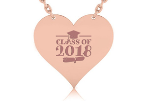 14K Rose Gold (4.6 G) Over Sterling Silver Heart Necklace W/ Free Mother's Day Custom Engraving, 18 Inches By SuperJeweler