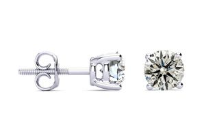 1.10 Carat Natural Diamond Stud Earrings In 14K White Gold (J-K, I2-I3) By SuperJeweler