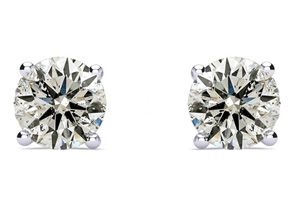 1.10 Carat Natural Diamond Stud Earrings In 14K White Gold (J-K, I2-I3) By SuperJeweler