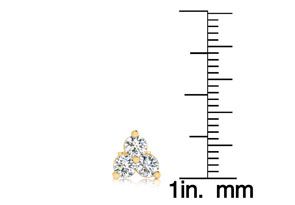 1 Carat Three Diamond Triangle Stud Earrings In 14K Yellow Gold, J/K By SuperJeweler
