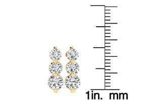 1 Carat Three Diamond Graduated Drop Earrings In 14K Yellow Gold, I/J By SuperJeweler