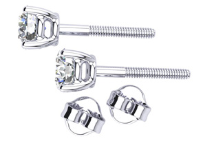 1/2 Carat Diamond Stud Earrings In 14K White Gold (.9 Grams) Long Post Earrings (J-K, I2) By SuperJeweler