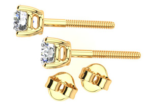 1.25 Carat Colorless Diamond Earrings In 14K Yellow Gold (1.2 G) Long Post Earrings (E-F, I2 Clarity Enhanced) By SuperJeweler