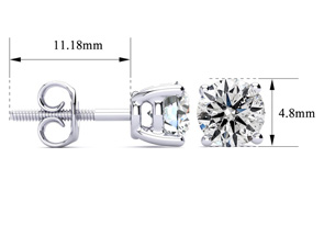 1.30 Carat Colorless Diamond Earrings In 14K White Gold (1.2 G) Long Post Earrings (E-F, I2 Clarity Enhanced) By SuperJeweler